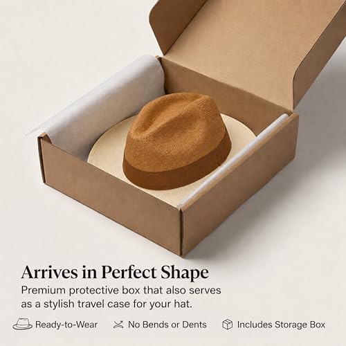 Image of Gamboa Original Panama Hat for Men and Women Fedora Straw Summer Beach Sun Hat Protection UV UPF50+