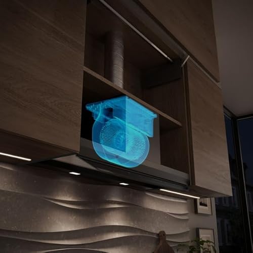Siemens LJ97BDP60 iQ500, Integrierte Designhaube, 90 cm, Made in Germany, Nahtlose Integration, iQdrive Motor, Intelligente Dunstabzugsautomatik, Glasschirm, Klarglas schwarz bedruckt, Mattschwarz