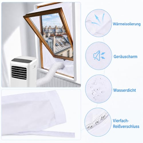 Sellado de ventana para aire acondicionado portátil para mantener el ático fresco en verano 4
