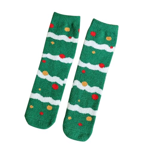 Fun Christmas Socks for Women Gift Box Thickened Sleep Socks For Men And Women bulk christmas Gifts women gifts, Green-1, One Size