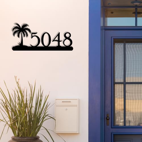 Image of Personalized House Number Custom Metal Address House Numbers Modern House Number Sign for Outside