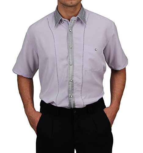Chemise lilas pour homme en microfibre sans repassage coupe droite