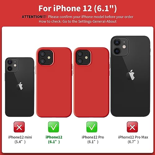 TAXXOE Silicone Case Compatible with iPhone 12 Case/12 pro case Soft Ultra Slim Protective Shockproof Liquid Silicone Phone Case,Anti-Scratch Microfiber Lining, 6.1" Red