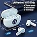 Sisism A10 Pro Wireless Earbuds Bluetooth 5.3 HiFi Stereo, 50H Playback LED Digital Display Earphones, ENC Noise Cancelling Mic, Ergonomic Sport Headphone Headset for Gym/Running/Work - White