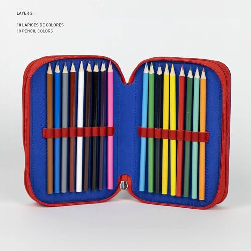 Trousse de rangement Sonic triple compartiment zippé avec fournitures - 5