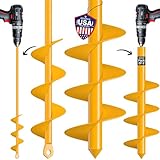 NAFOGAR Garden Auger Drill Bit for Planting - Pack of (2) - 1.6”x16.5” & 3.5”x16” – Garden Spiral Hole Digging for Planting, Bulbs, Bedding Plants & More - Compatible with 3/8 Inch Hex Drive