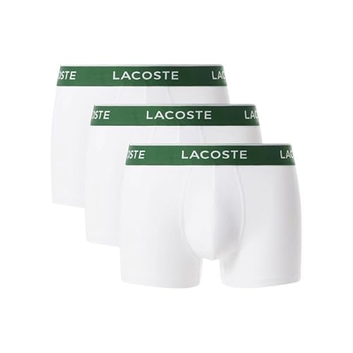 Image of Lacoste Men's 3-Pack Stretch Cotton Trunks, Blanc, L