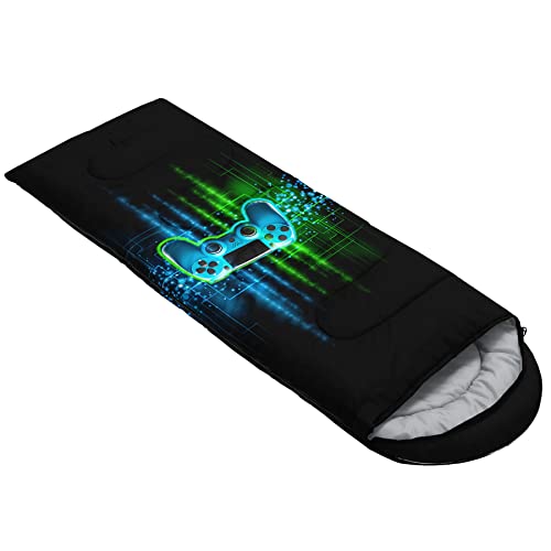 Bolsa de dormir para niños AGANS con diseño Rocket Astronaut Moon, ligera, cálida, portátil, impermeable, resistente al frío para camping y senderismo miniatura 2