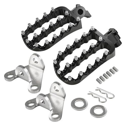 Repose pieds Tenere 700 en acier noir robuste et supports d'abaissement ergonomiques pour moto