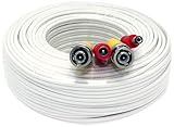 GW Security 100 Feet Pre-made Siamese BNC Video and Power Cable Ready To Go for Security Camera CCTV Systems