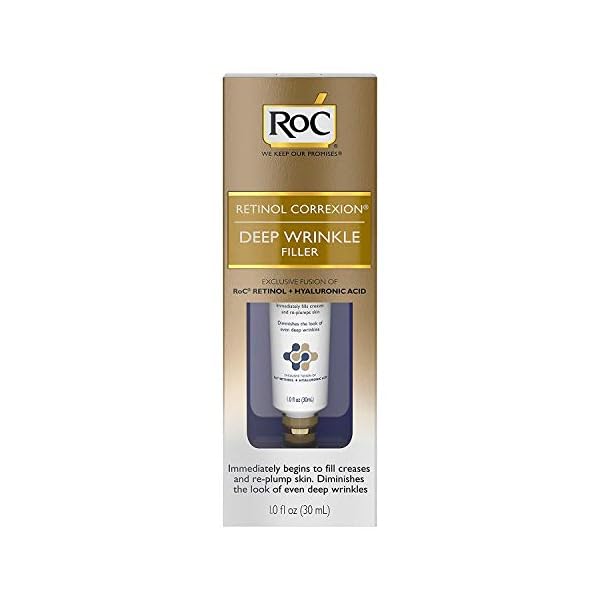RoC-Retinol-Correxion-Deep-Wrinkle-Facial-Filler-with-Hyaluronic-Acid-and-Retinol-1-Ounce RoC Retinol Correxion Deep Wrinkle Facial Filler with Hyaluronic Acid & Retinol, Skin Care Stocking Stuffers for Men & Women, 1 Fl Oz (Packaging May Vary)