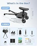 Joycushy Buggy Board, Universal Buggy Board with Seat, Portable Kiddy Board for Kids 2-6 Years (25KG) Fits 99% of Prams Ideal for Families with 2 Children - Image 2
