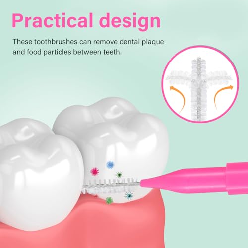 Image of Healeved 100PCS Braces Brushes Interdental Brushes Braces Flossers Braces Brush for Cleaner Toothpick Dental Flossing Head Oral Flosser Dental Picks for Teeth Cleaning(5colors)