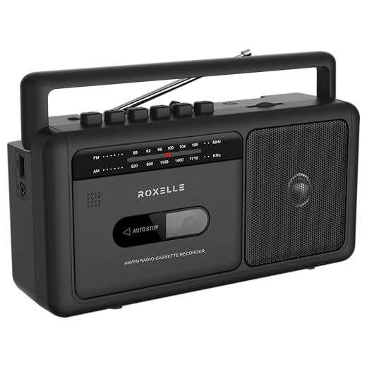 Roxelle Portable AM/FM Radio Cassette Recorder | Retro Boombox with BT Streaming, USB Playback & Recording, Earphone Jack, Dual Power (AC or Battery), Auto-Stop Cassette Deck, TAP-10