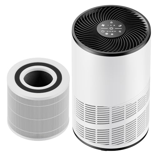 DUMOS Air Purifiers for Home Bedroom with 1 Extra HEPA Filter, Covers up to 1200 ft², True H13 Air Cleaner with Quiet Sleep Mode for Large Room, Removing Odor Smoke Dust Pet Dander