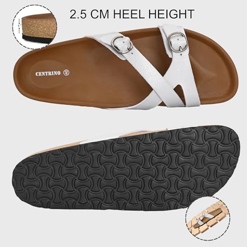 Image of Centrino Women's Berkin-Style Slip-On Sandals | Open Toe Design | Soft PU Footbed | Lightweight & Comfortable | Arch Support | On-Grip Sole | Casual Outdoor Wear (9224)