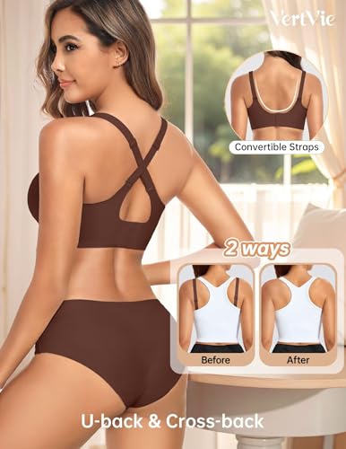 Image of Vertvie Seamless Nursing Bras for Breastfeeding Jelly Support | No Underwire, Maternity Sleep Bralettes, Pregnancy Wireless Bra for Women, Full Coverage, V-Neck, Comfortable, Breathable