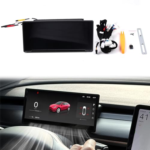Image of Tesla Head Up Display for Model 3 2017-2023, Model Y 2020-2024, 8.9-inch Touch Screen Carplay /Android Auto Smart Dashboard with Front Camera