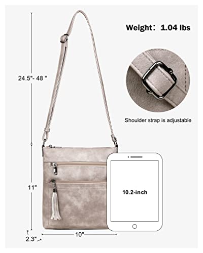 Image of MASINTOR Crossbody Purses for Women, Multi Pocket Casual Crossbody Bag, Adjustable Strap Shoulder Bag with Tassel