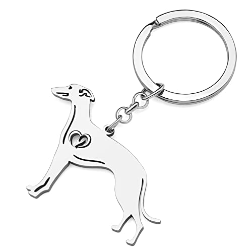 YAYAKO Stainless Steel Whippet Dog Keychain Keyring Car Key Chain Accessories Gifts for Women Girls...