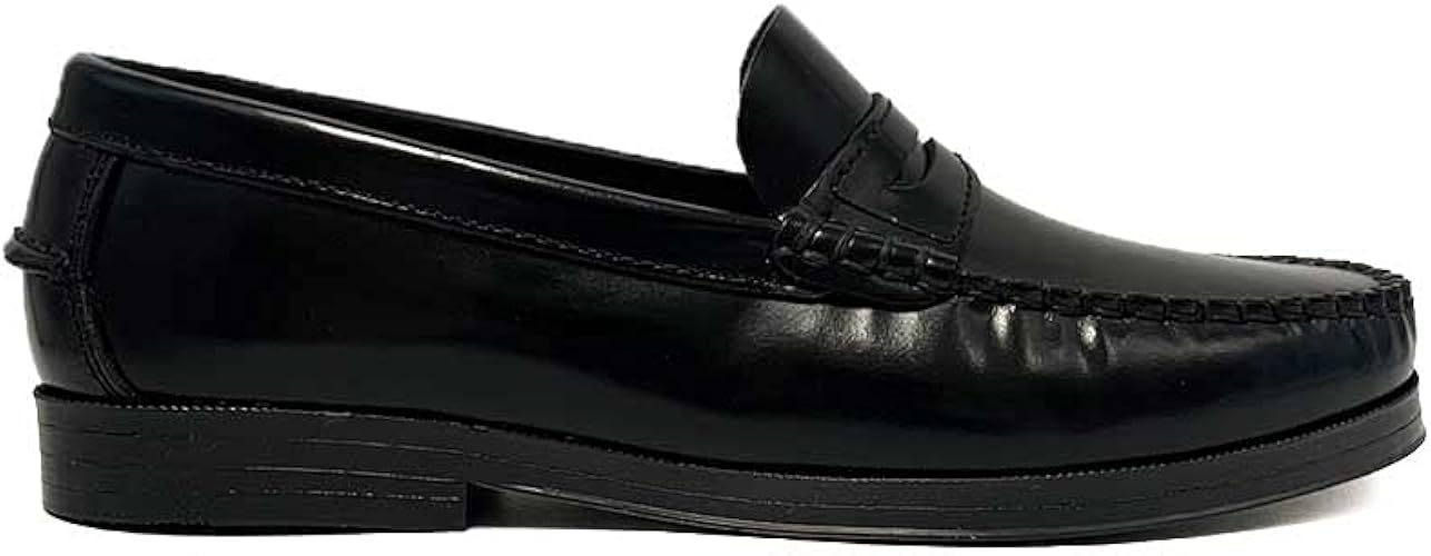 Leather Burgundy Rubber Floor Loafers 