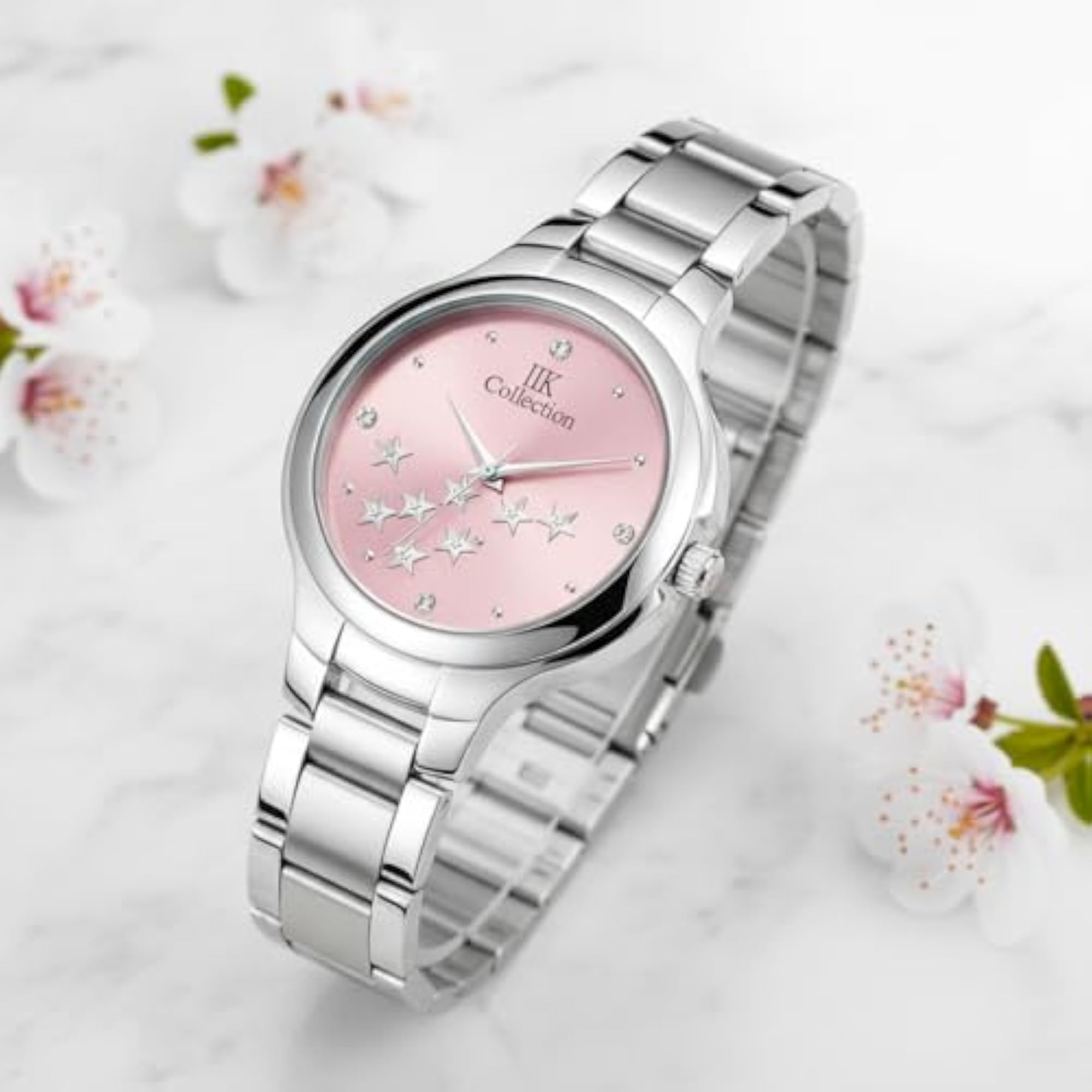 Women's Round Studded Dial Analog Quartz Watch