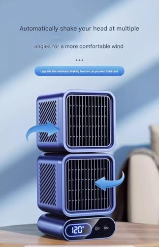 Ventilatore condizionatore Portatile, Batteria a Lunga Durata (24 Ore), Ventilatore Multi-Angolo per casa, Campeggio, Auto e Ufficio.