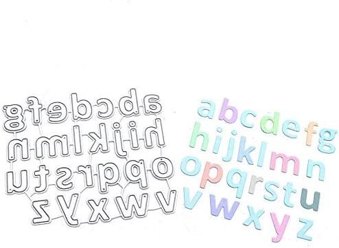 Miniatura 4 de Metal Capital 26 letras troqueladas de corte en relieve minúsculas 26 letras del alfabeto troquelado para hacer tarjetas, agitar, tarjetas, álbumes