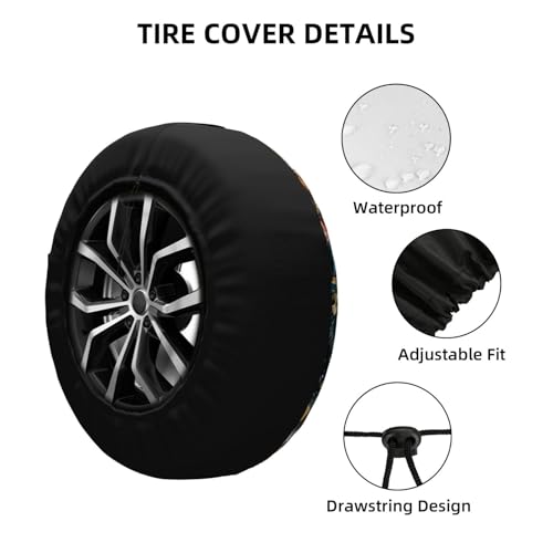 Image of Christmas Gnome Spare Tire Cover Winter Weatherproof Universal Wheel Protectors Christmas New Year Wheel Covers for Rv Camper Travel Trailer SUV Truck 15 Inch Holiday Xmas Decor