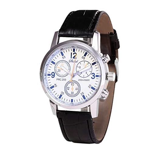 Men's Ultra Thin Retro PU Leather Band Quartz Wrist Watches, Waterproof & Calendar Window Father's Day Gifts (E)