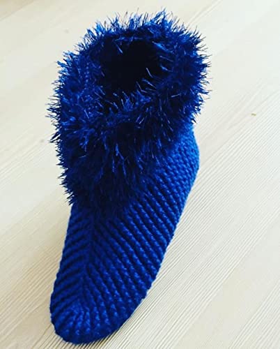 Image of Eyelash Fun Fur Yarn Premium 100% Polyester 164 Yds (150 Mt), 3.53 Oz (100 Gr) Colorful Crochet Yarn Dıy Hand Knitting (Navy Blue)
