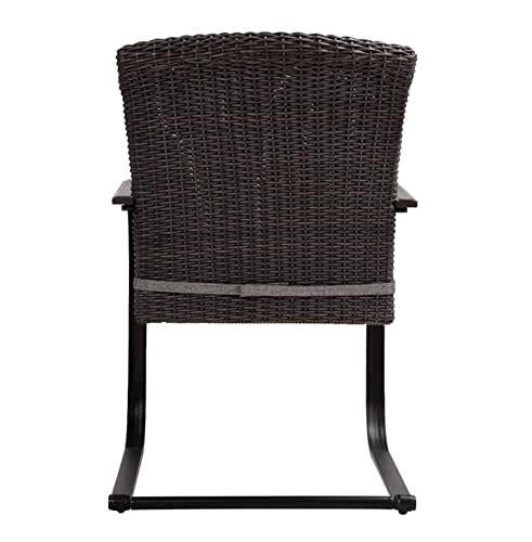 Grand Patio 2 Piece Outdoor Wicker Dining Chairs, All-Weather Spring Patio Furniture Dining Chairs Set Of 2 With Cushions For Garden Pool Backyard Lawn, Grey #TOP6