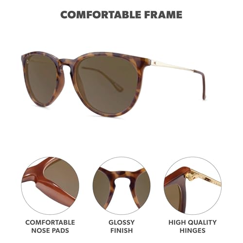 Image of Knockaround Round Trendy Polarized Sunglasses for Women - UV Protection