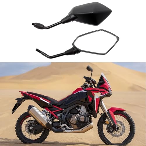 Rétroviseurs de moto ovales noirs 10 mm à visser style custom - 2