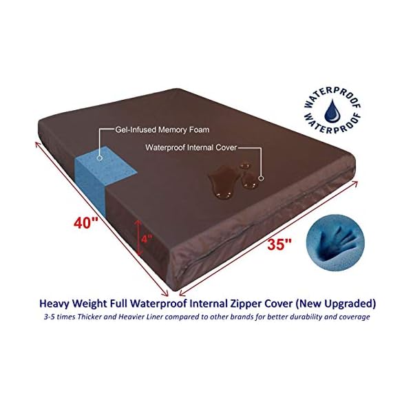 Dogbed4less Extra Large Orthopedic Memory Foam Dog Bed, Waterproof Liner, Extra Pet Bed Cover, 40X35X4 Inch Dogbed4less Extra Large Orthopedic Memory Foam Dog Bed, Waterproof Liner, Extra Pet Bed Cover, 40X35X4 Inch