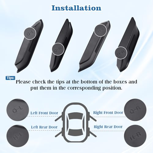 Image of 1797 4 Door Handle Storage Box fit for Ford Bronco 2021 2022 2023 2024 2025 2026 Accessories Car Pocket Organizer with Anti-Slip Black ABS Plastic-4pcs /Set (Not for Sport /2 Door)