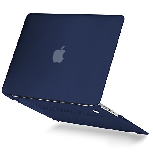 GMYLE New MacBook Air 13 Inch A1932 2018 Touch ID Retina Display Bundle, Hard Case, Privacy Webcam Cover Slide Screen Protector Keyboard Cover (4 in 1 Navy Blue Accessories Kit)