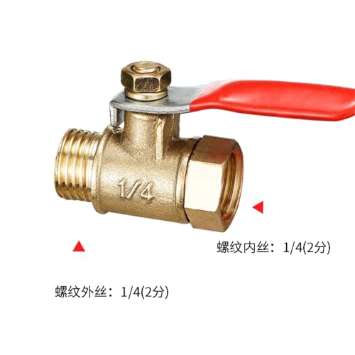 Válvula de bola de latón de 1/4" con rosca para control fluido de tuberías 4