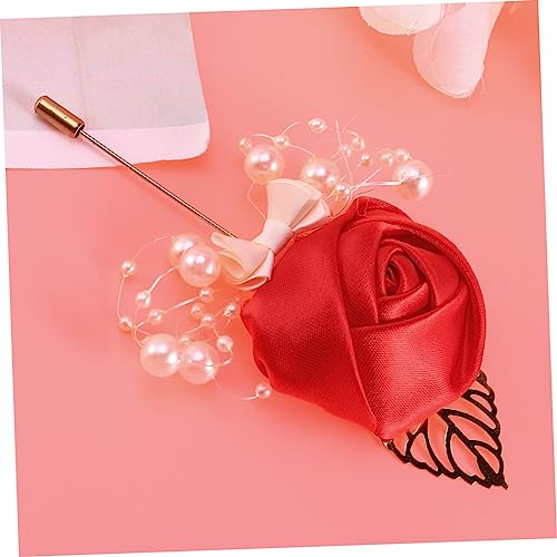 Broche élégante perles rouges de banquet : l'accessoire chic pour vêtement