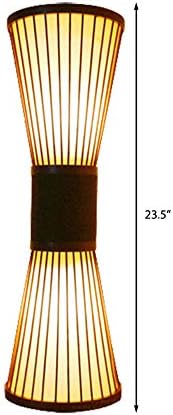 RUNNUP Hourglass Wall Sconce Chinese Style Bamboo 2 Lights Wall Lamp for Corridor Corridor Stairs Bathroom Bedside Table Lamp for Bedrooms Living Room