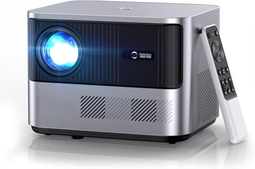 1080P Projector 4K Support, WiFi Bluetooth Projector, Outdoor Projector with