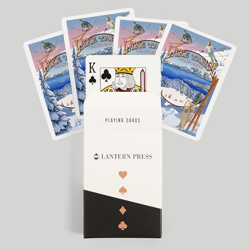 Lantern Press Lake Tahoe, California, 52 naipes póker para adultos miniatura 6