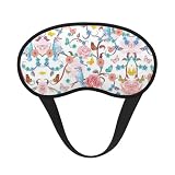 Antifaz para dormir romántica con estampado floral y mariposas, cómoda cubierta para los ojos, banda elástica ajustable, perfecta para viajes, siesta, meditación