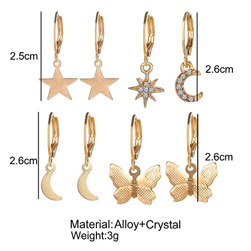 Image of Shining Diva Fashion Stylish Combo Metal Earrings for Women and Girls