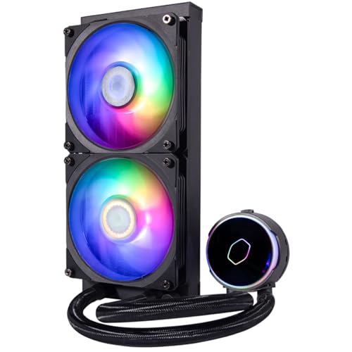 Cooler Master MasterLiquid PL240 FLUX Close-Loop AIO CPU Liquid Cooler, Gen2 ARGB Dual Loop Pump, 240mm Radiator, PL-Flux 120 PWM Fans, AMD Ryzen AM5/AM4, Intel LGA1700/1200 (MLY-D24M-A23PZ-R1)