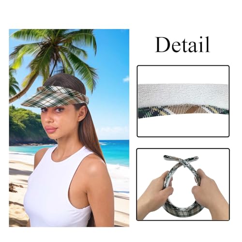 Image of Sun Visor Hats Women Wide Brim Adjustable Clip On Visors Beach Men Hat