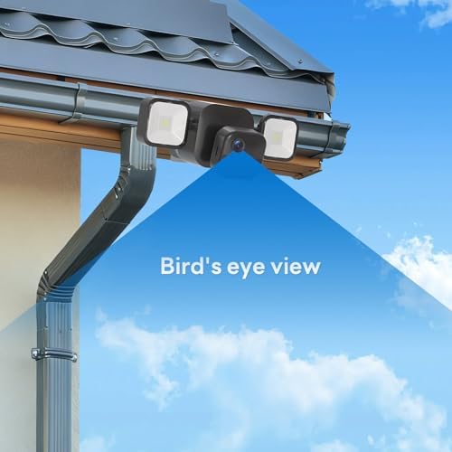 Gutter Mount Kit for Blink Outdoor 4 Floodlight Camera/Blink Out Door 3 Floodlight Cam, Stainless Steel Bracket, Anti-Rust Screws, No Drill Installation Suitable for Home Security Cameras