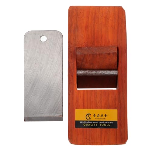 MAGICLULU Rabot à Main en Bois 108 Mm Rouge Acajou, Raboteuse Manuelle pour Travail du Bois, Outil de Menuiserie Précis pour Bricolage et Lissage des Surfaces Boisées, Accessoire
