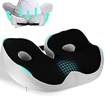 Orthopaedic Seat Cushion, Memory Foam Coccyx, Ergonomisches Office Cushion,Einstellbar Sitzpolsterbreite,Cushion zur Linderung von Hüft und Steißbeinschmerzen,für Büro, Zuhause, Auto (schwarz)