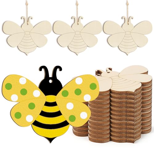 Wooden Spring Ornaments Bee Decoration Cutouts